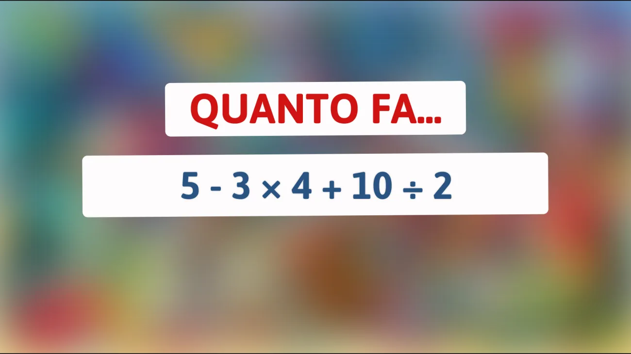Scopri se sei tra i pochi in grado di risolvere questo enigma matematico! Solo i veri geni troveranno la risposta corretta al rompicapo che sta sfidando il web! Sei pronto a dimostrare la tua intelligenza?"