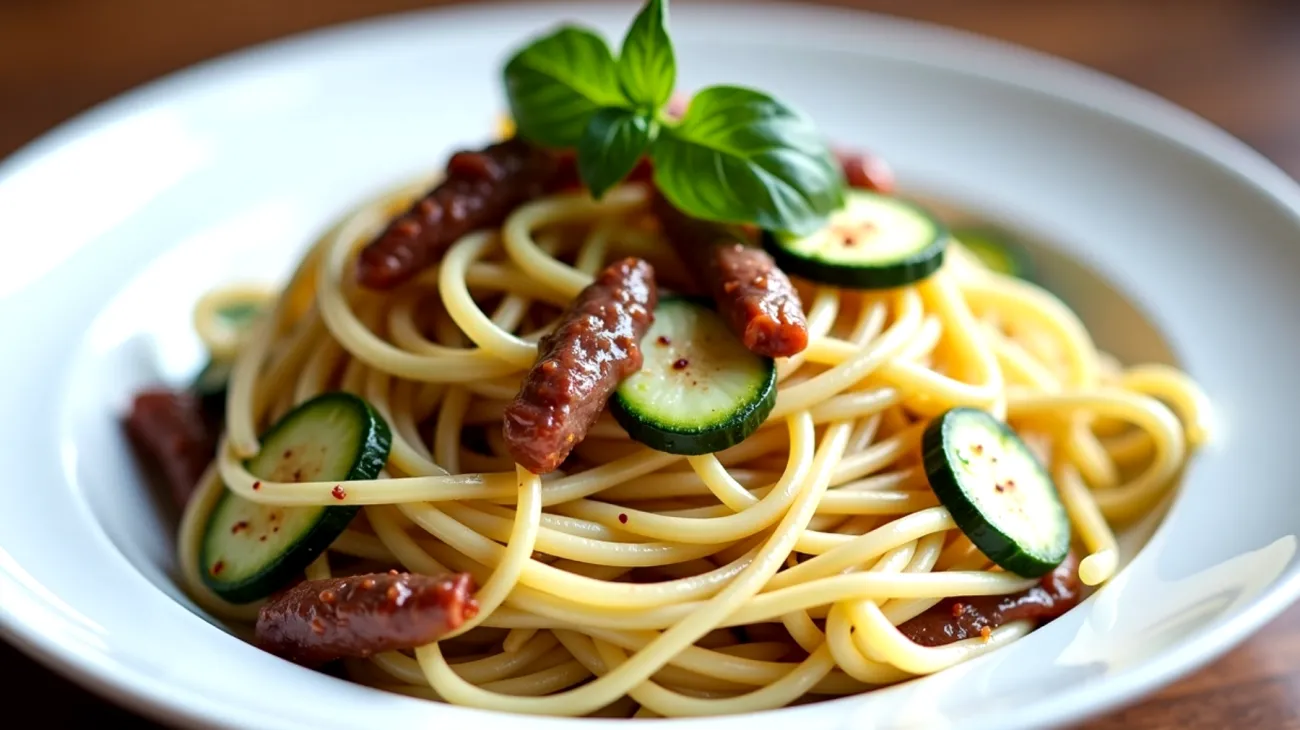 Spaghetti alici zucchine"