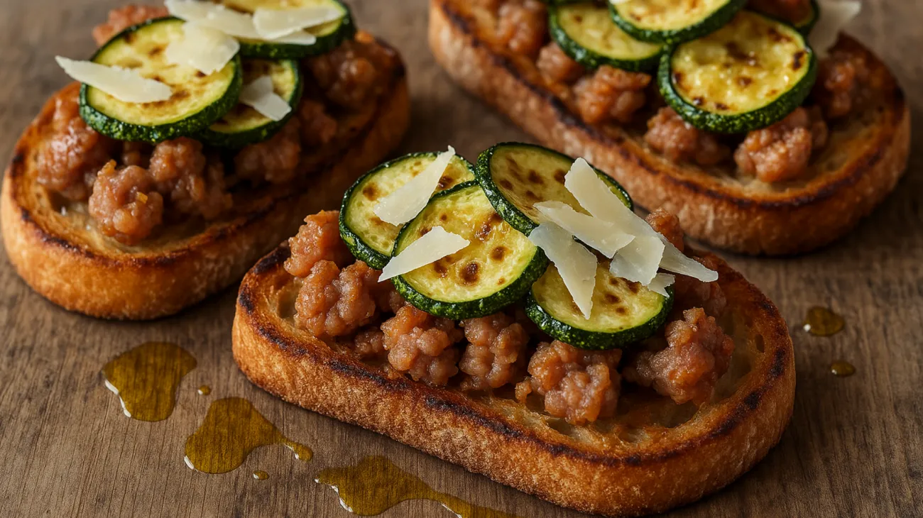 bruschetta salsiccia zucchine"
