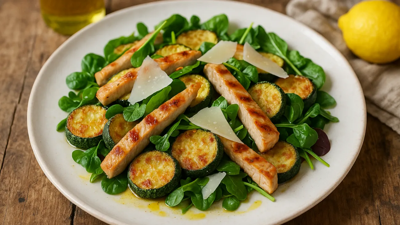 tacchino insalata tiepida zucchine croccanti"
