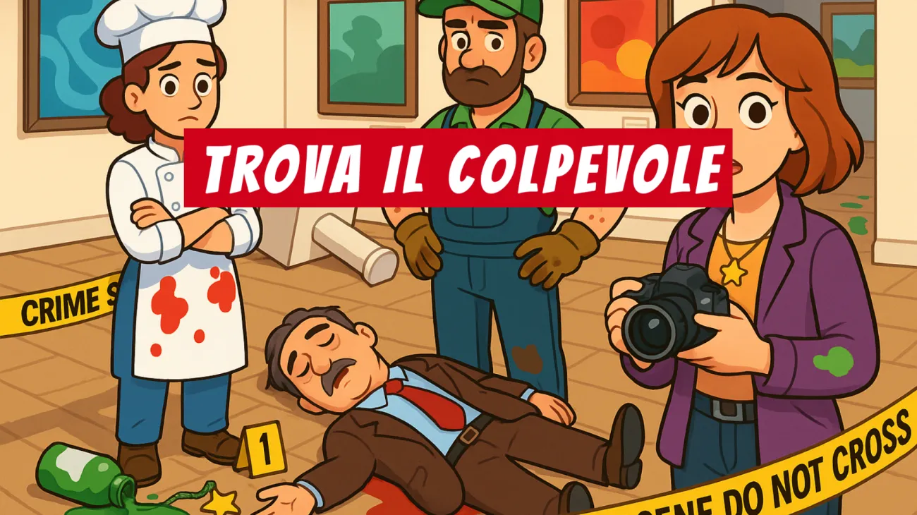 Solo i veri geni riescono a risolvere il mistero della galleria d'arte: tu sapresti trovare il colpevole? Sfida la tua mente!"