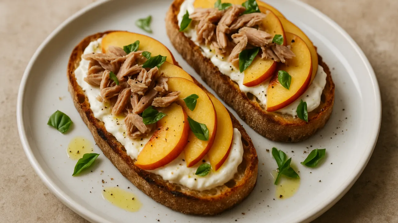 bruschetta tonno pesca burrata"